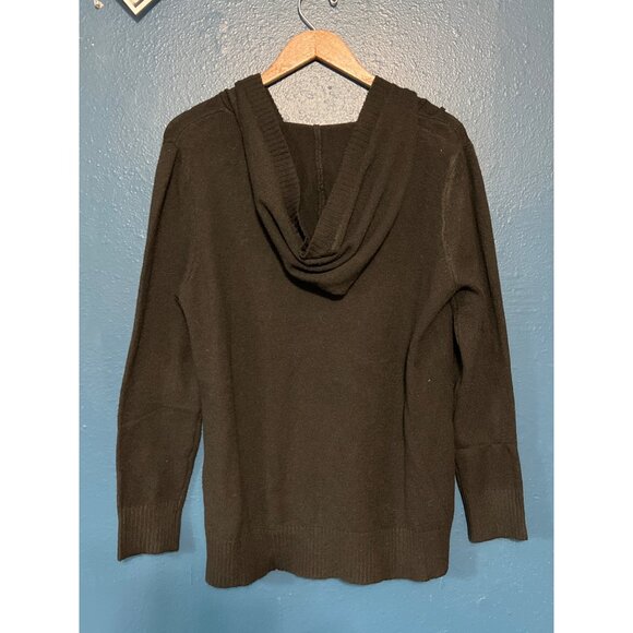 Market & Spruce Black Hooded Lightweight Sweater Large - Picture 4 of 7
